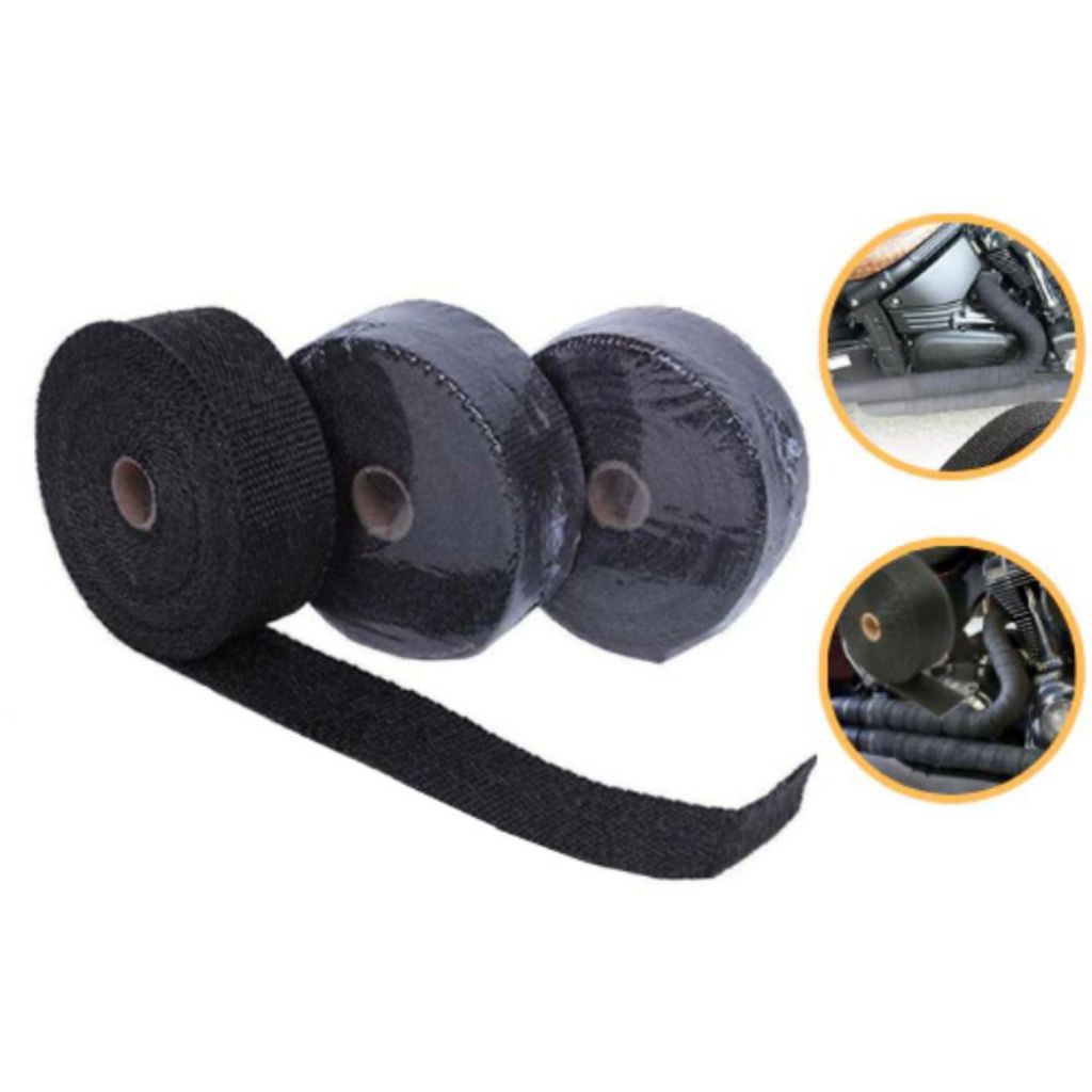 EXHAUST WRAP PELINDUNG LAKBAN PEMBUNGKUS PEREDAM PANAS KNALPOT MOTOR (EXHAUST)