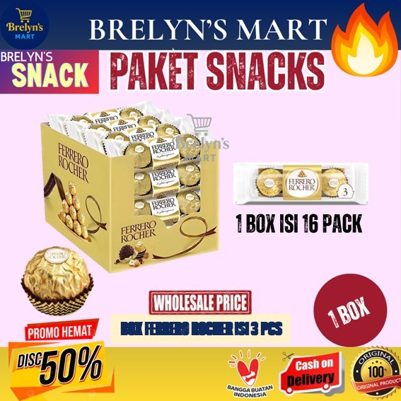 

(1 BOX) Ferrero Rocher T3 isi 3 Ball Harga Banting | Coklat Premium
