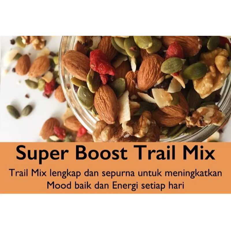 

Kacang plus buah kering di campur / Premium trail mix nuts / dried fruit dan seeds