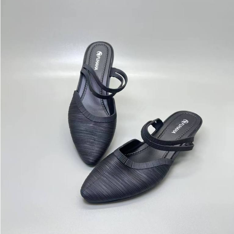 Divine Shoes [Size 36-40] Fuhaha 718 Sepatu Wanita Casual Sandal Selop Jelly Wedges Wanita Sepatu Je