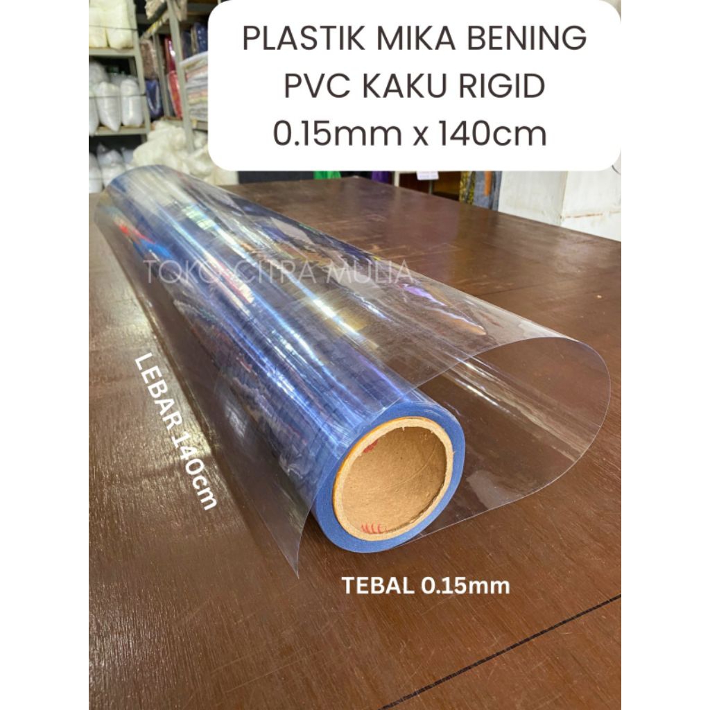 

Plastic MIKA bening PVC kaku rigid - 0.15mm dan 0.25mm lebar 140cm. Mika souvenir box hantaran kue seserahan sangjit