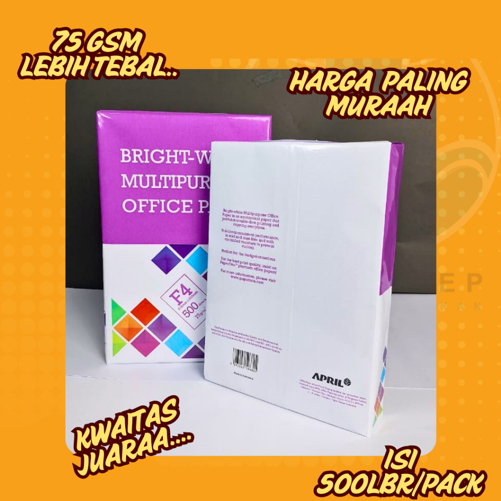 

Kertas hvs BMO A4, F4 75 gr(Bright white multipurpose office paper)