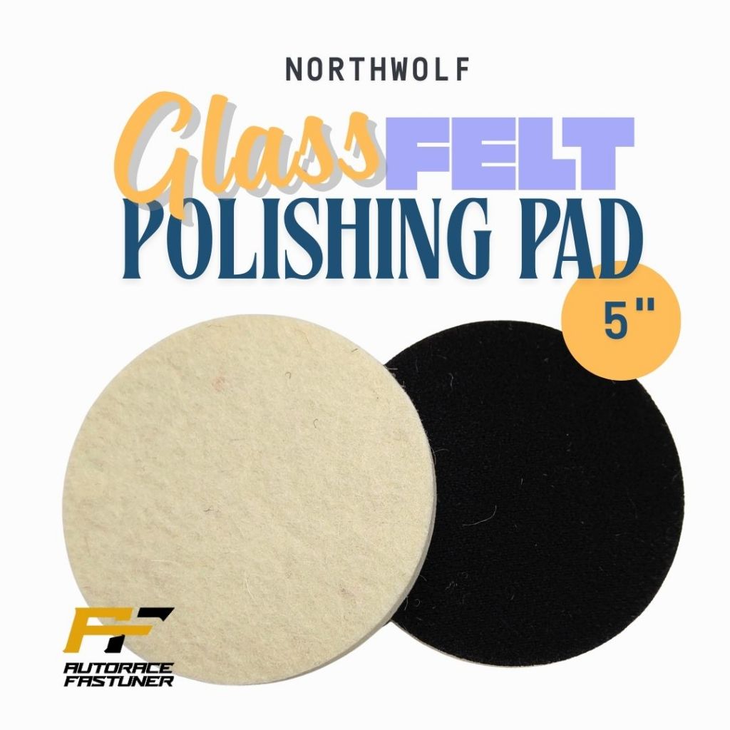 Northwolf Glass Felt Polishing Pad 5 inch 130mm felt disc pad poles kaca