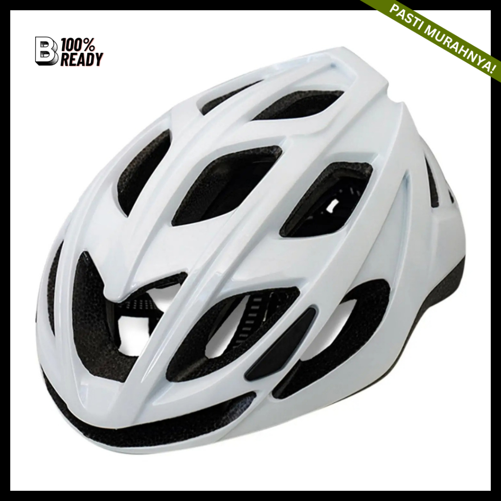 Helm Sepeda - Putih / Helm Sepeda TaffSPORT / Helm Sepeda Ultralight Breathable / Helm Sepeda Unisex