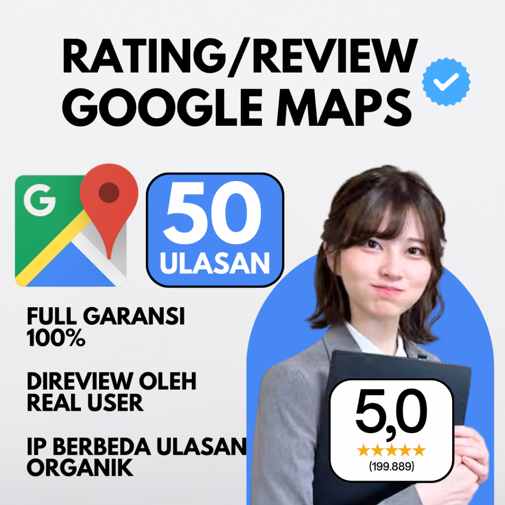 Paket 50 Ulasan Review Google Maps Bisnis | Rating Google Maps Bisnis | Garansi