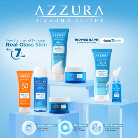 AZZURA DIAMOND BRIGHT SERIES - SKINCARE LENGKAP // JSELECTIV X JHON KOSMETIK // Face Wash / Micellar