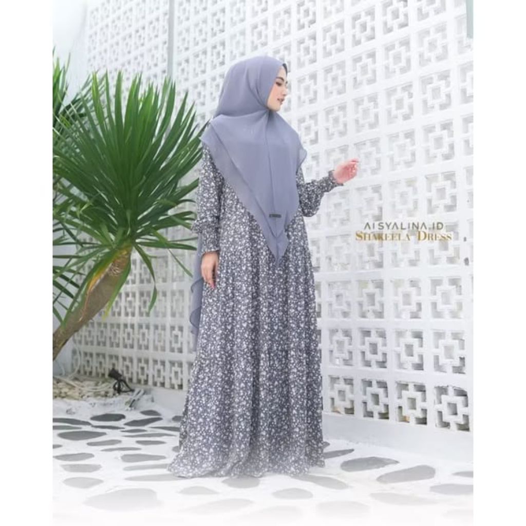 Preloved Dress Motif Syari Wanita Ceruti, Shakeela Syari by Aisyalina ID