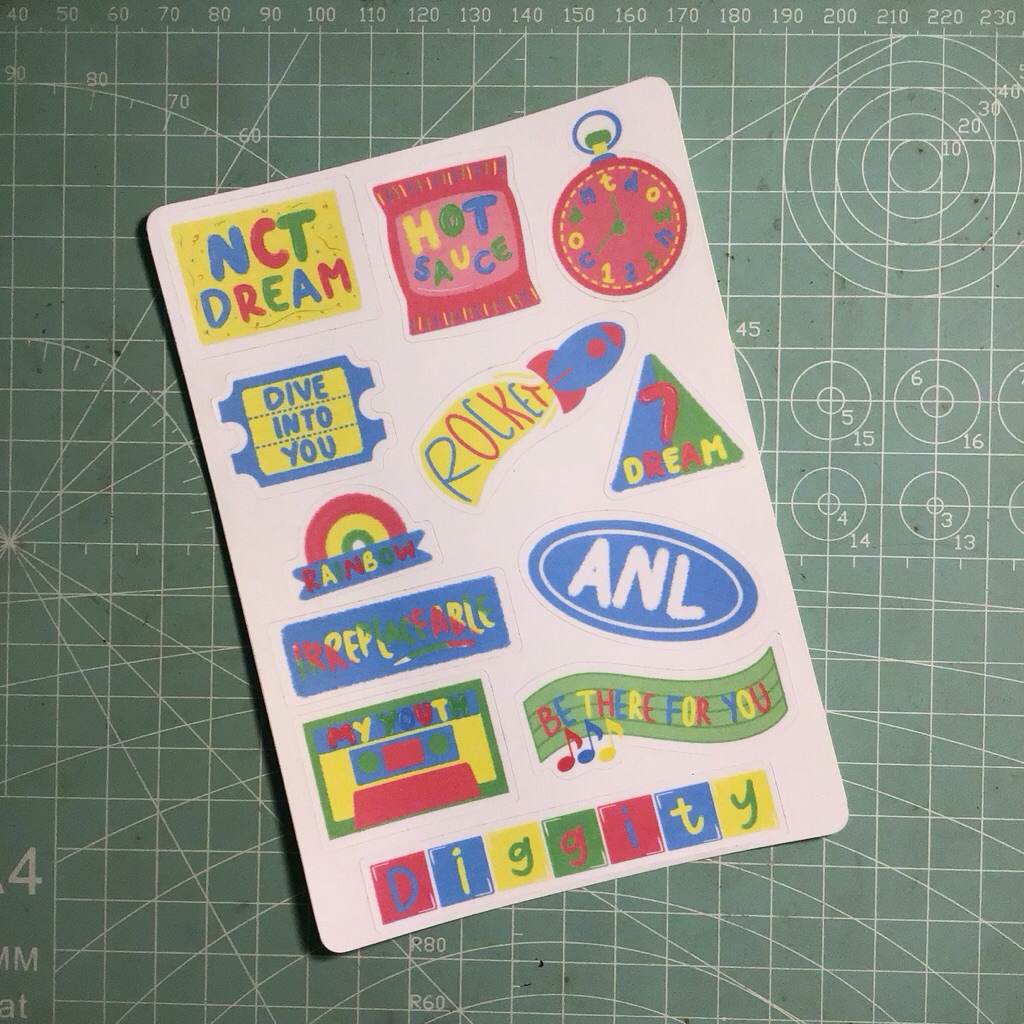 

NCT DREAM '맛 (Hot sauce)' FANMADE STICKER aesthetic sticker for polcos, notes, and bullet journal.