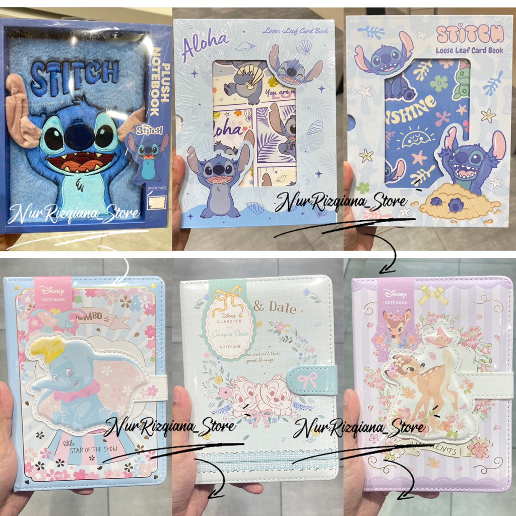 

OH!SOME X NOTEBOOK EDISI DISNEY STITCH - DUMBO - BAMBI / NOTEBOOK BULU KARAKTER / LOOSE LEAF CARD BOOK STITCH / SERBA DISNEY
