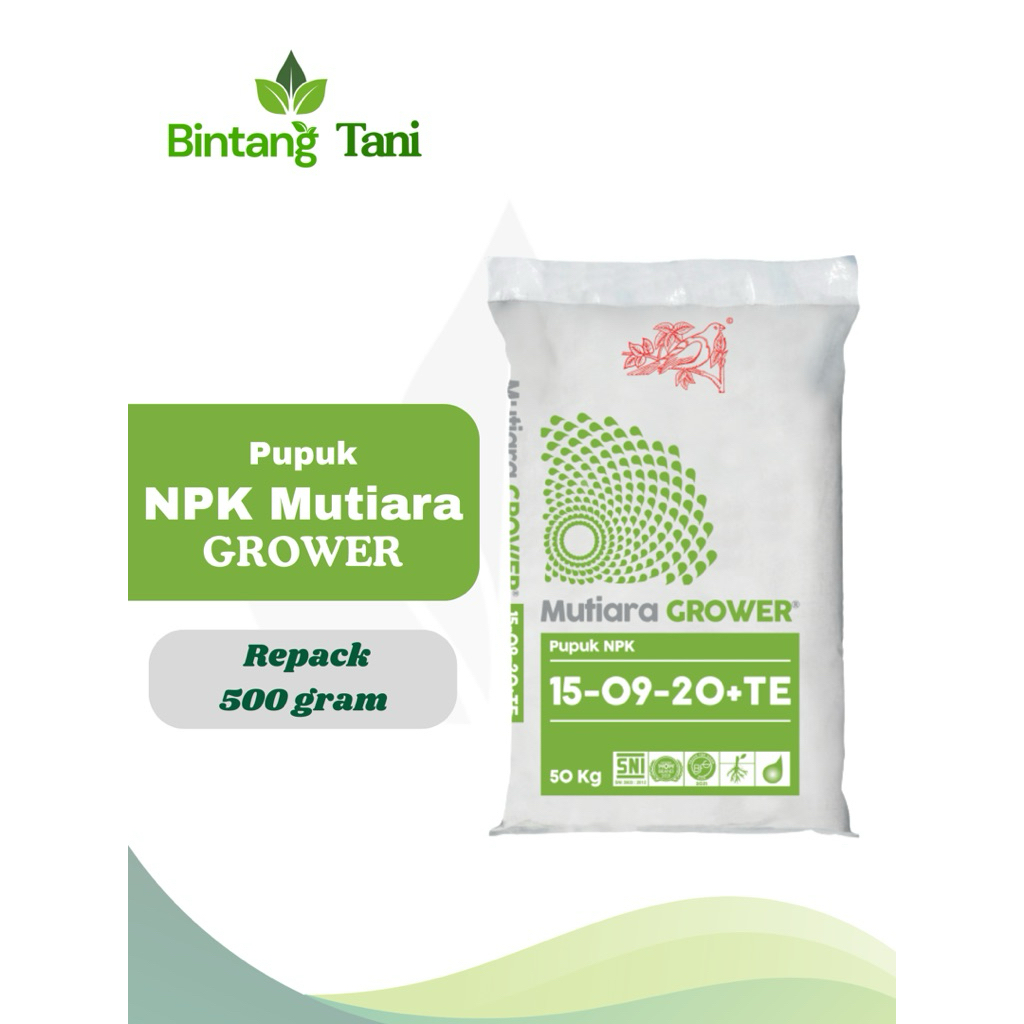 Pupuk NPK Mutiara Grower Repack 500 Gram | NPK Grower | NPK Hijau | Pupuk MutiaraTanaman