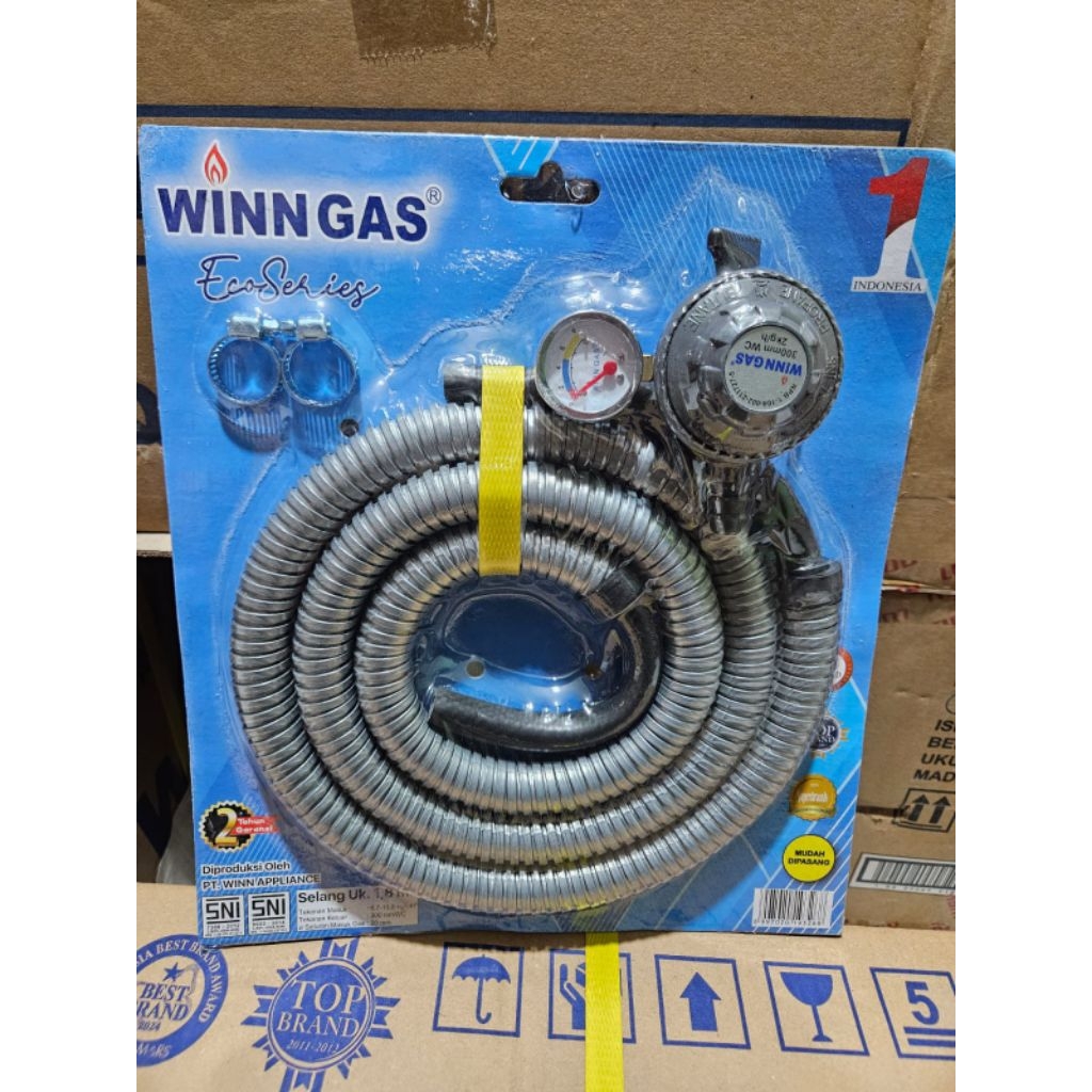 Selang Gas + Regulator / Winn Gas Regulator Dan Selang Kompor Panjang 1,8 Meter
