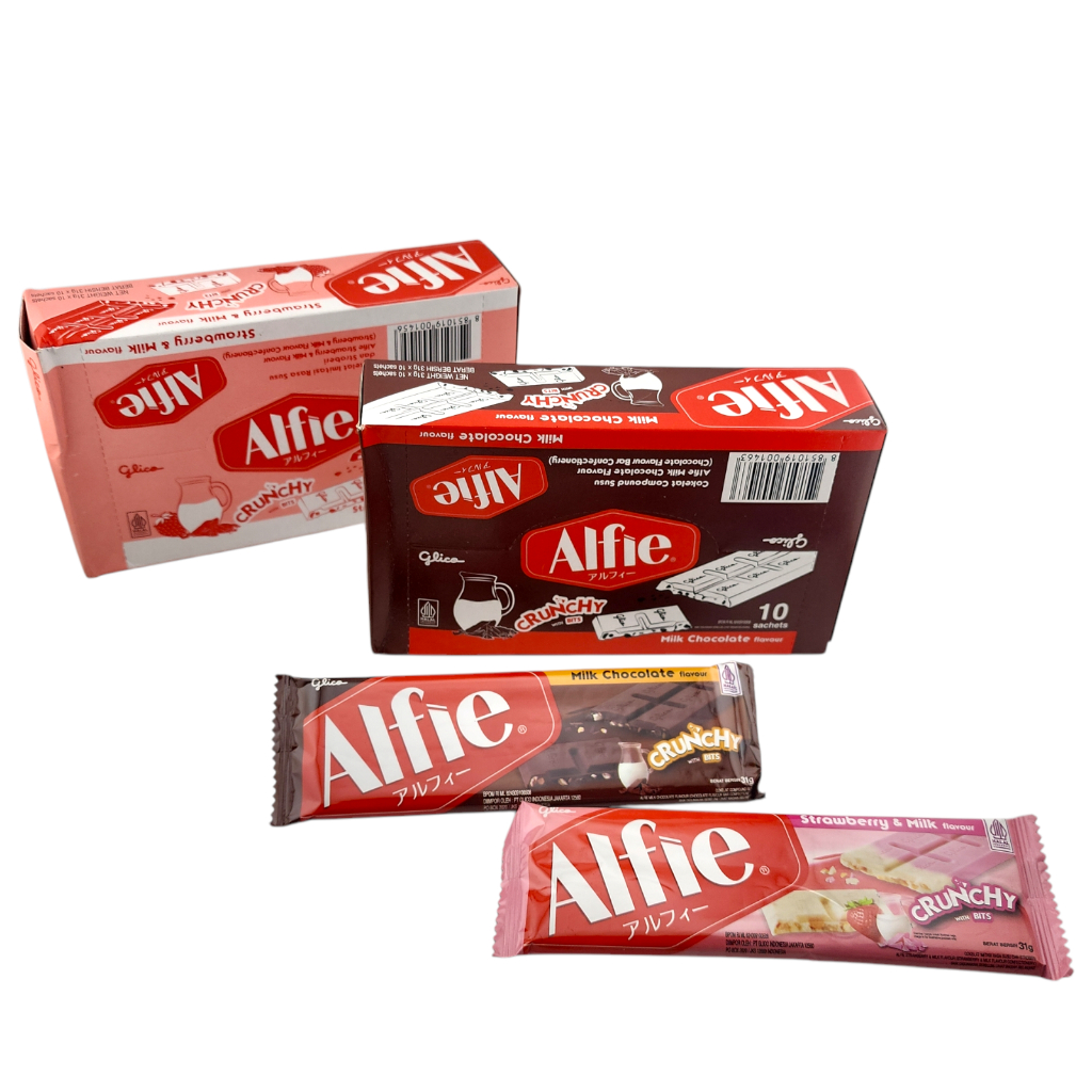 

Glico Alfie Cokelat Biskuit Crunchy - Netto 31gr x 10 bks