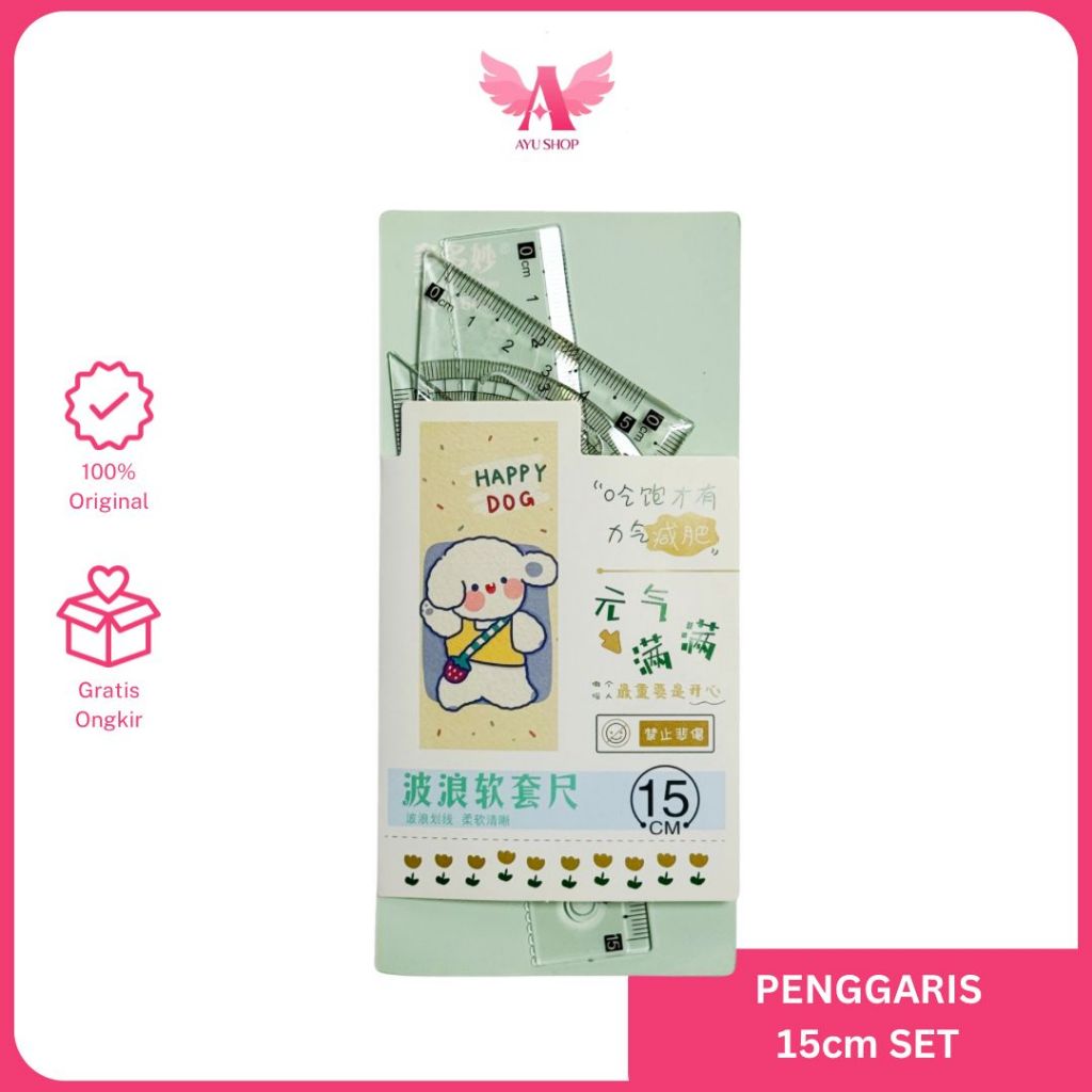 

Penggaris Sekolah Kantor Set 4 in 1 Segitiga Busur Tidak Mudah Patah