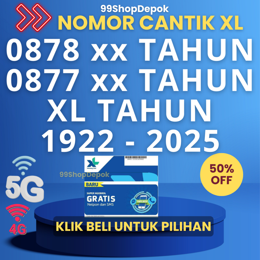 Kartu Perdana Nomor Cantik XL TAHUN 1 - Nomor Cantik XL 4g - Nomer Cantik XL 1996 - No XL Cantik - N