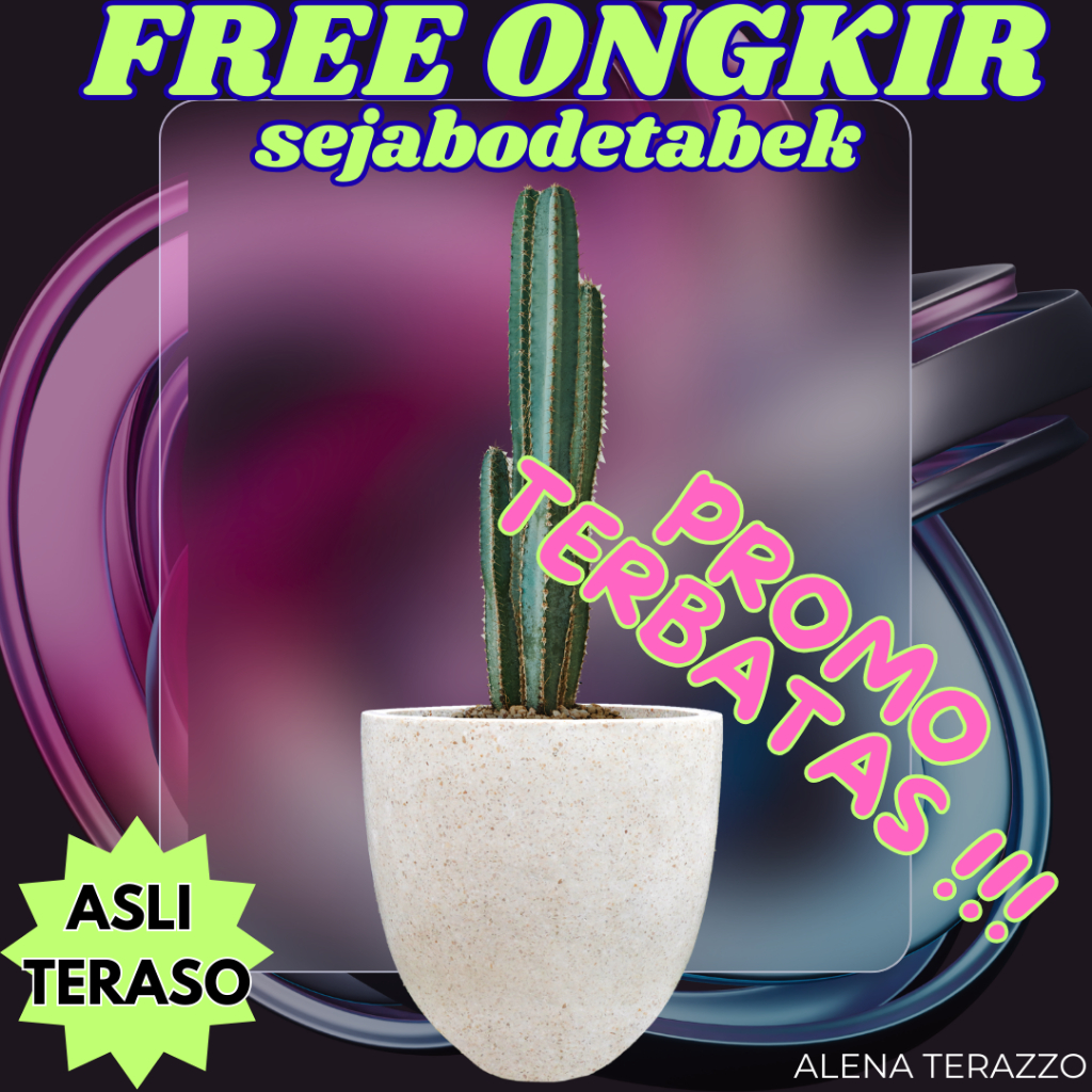 Pot Bunga Teraso Natural | Pot Tanaman Estetik Indoor & Outdoor TIPE MINI T40 D40 ALENA TERAZZO