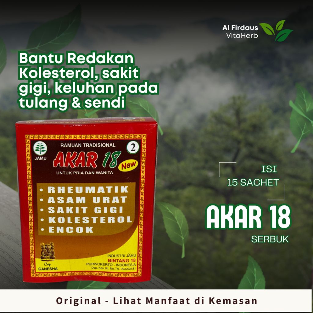 

Serbuk herbal A 18 cocok untuk bantu redakan keluhan nyeri pada tulang dan gigi