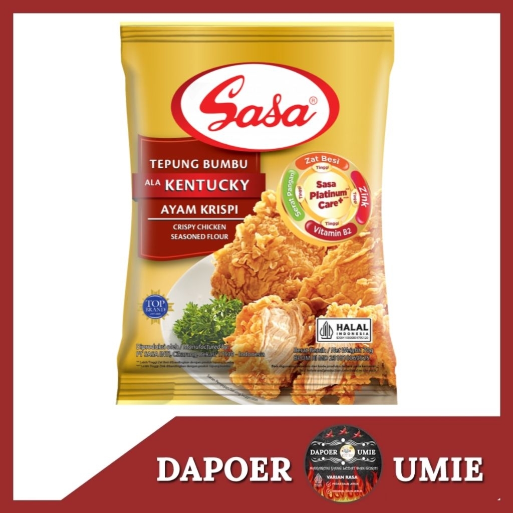 

SASA Tepung Kentucky 850 Gram – Tepung Bumbu Ayam Goreng Crispy Renyah Gurih