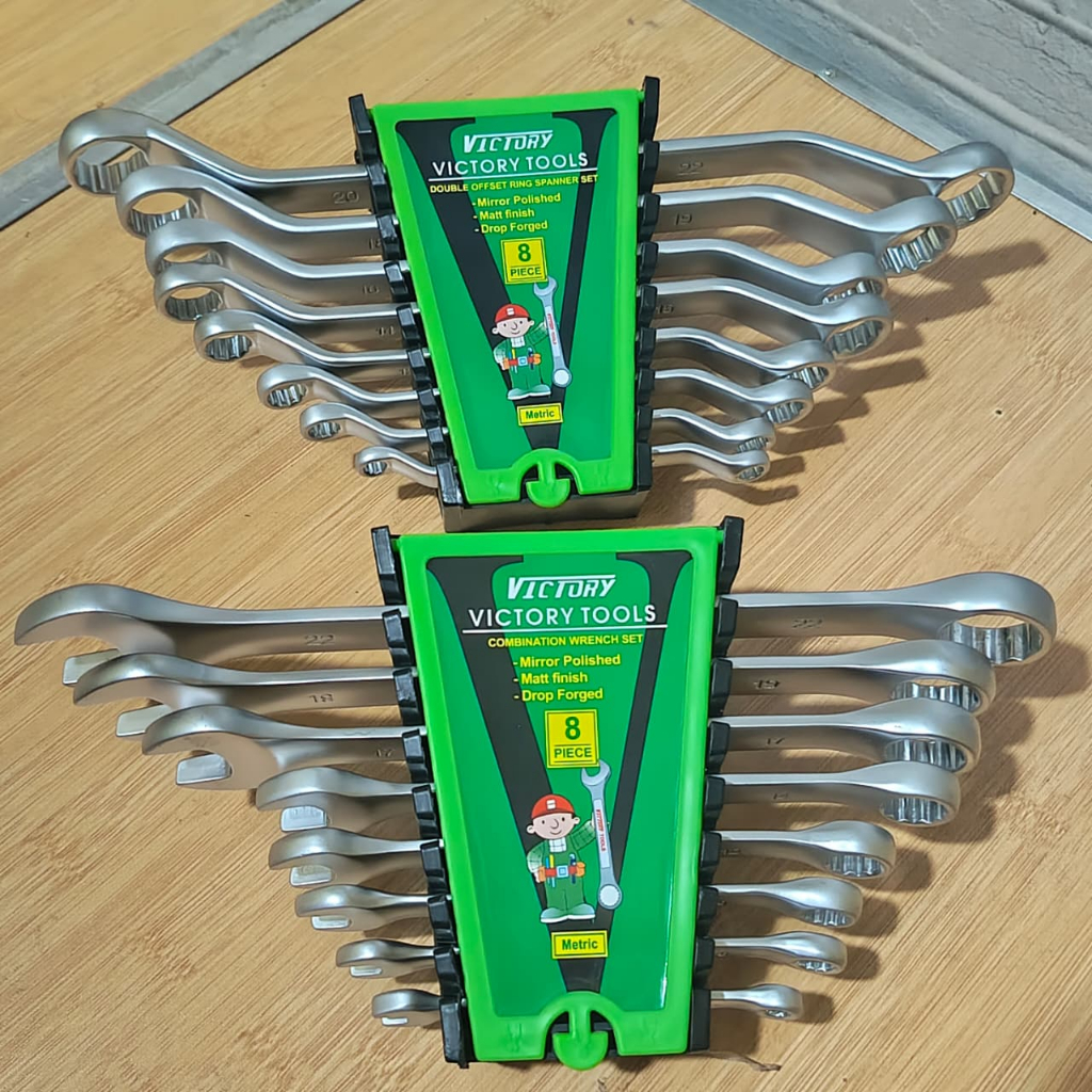 Victory Kunci Ring Pas Kombinasi Dan Kunci Ring Set 8 Pcs 6-22mm Komplit Ready Kunci Pas Tekiro