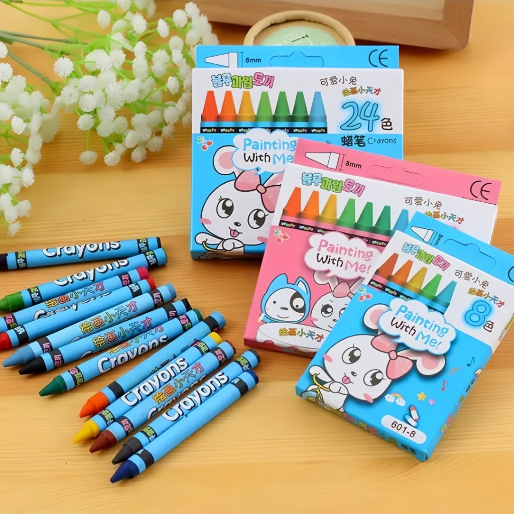 

GYN Crayon Set Pensil Warna /Pensil Cat Warna Alat Seni Lukis /Crayon 8 Dan 12 Dan 24 Warna