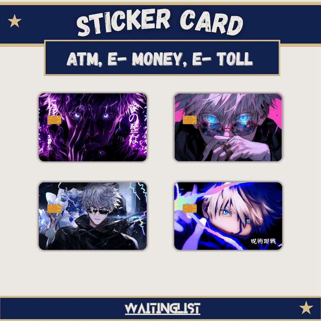 

Stiker Sticker Skin Card ATM Brizzi Flazz E- M0ney E- Toll Gojo Satoru Anime Jujutsu no Kaisen