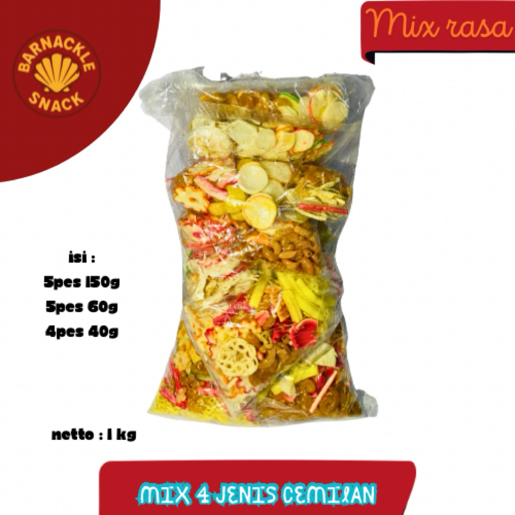 

MAKARONI Barnackle – Snack Pedas Makaroni & Kerupuk Renyah mix 1kg mix 14pack campur enak gurih pedas