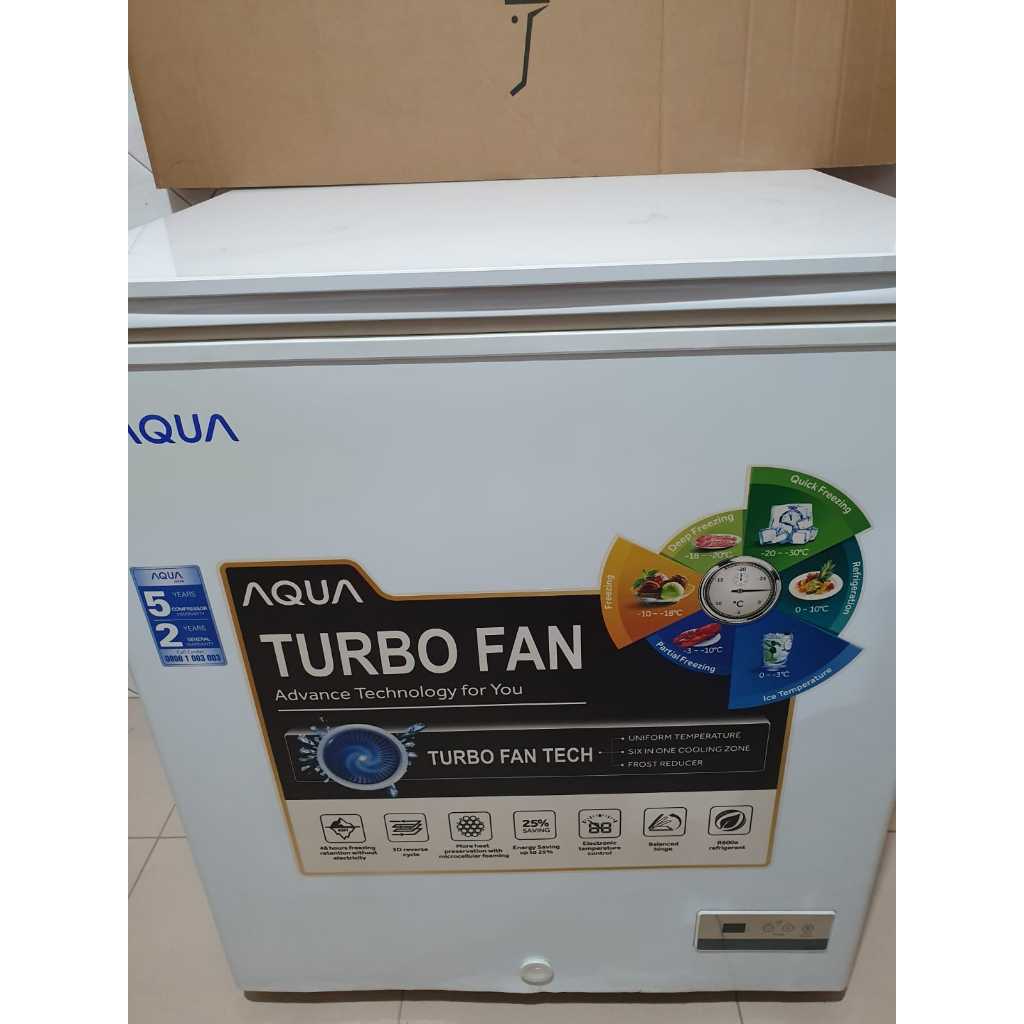 CHEST FREEZER AQUA AQF 150TF KAPS 146L TURBO FAN NO FROST BATAM