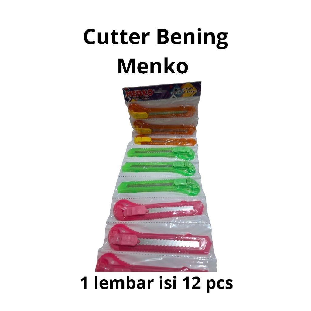 

CUTTER BENING MENKO - 1 LEMBAR ISI 12 PCS - CUTTER SERBAGUNA