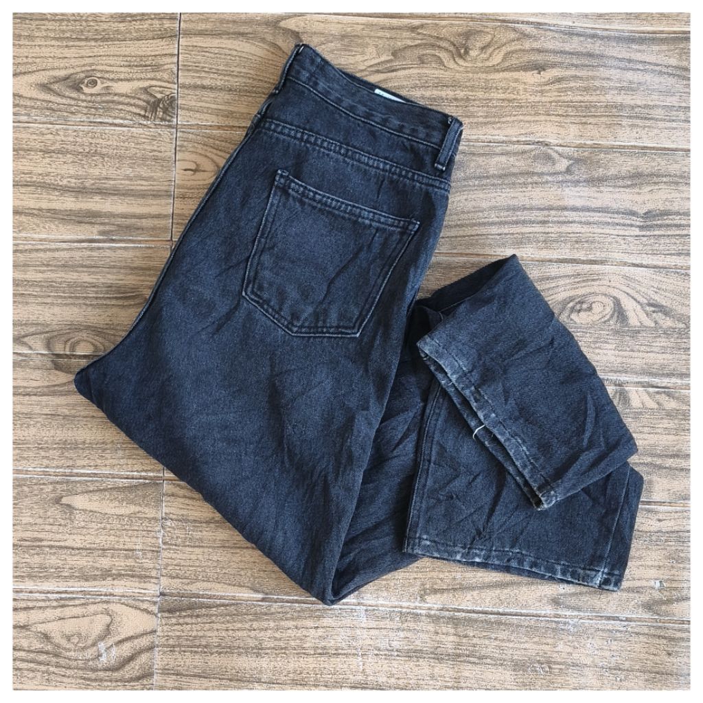 LONGPANT JEANS WARNA ABU TUA OZBRIDGE HW BAGGY REGULER SKENA SIZE-29/30 YRHN19