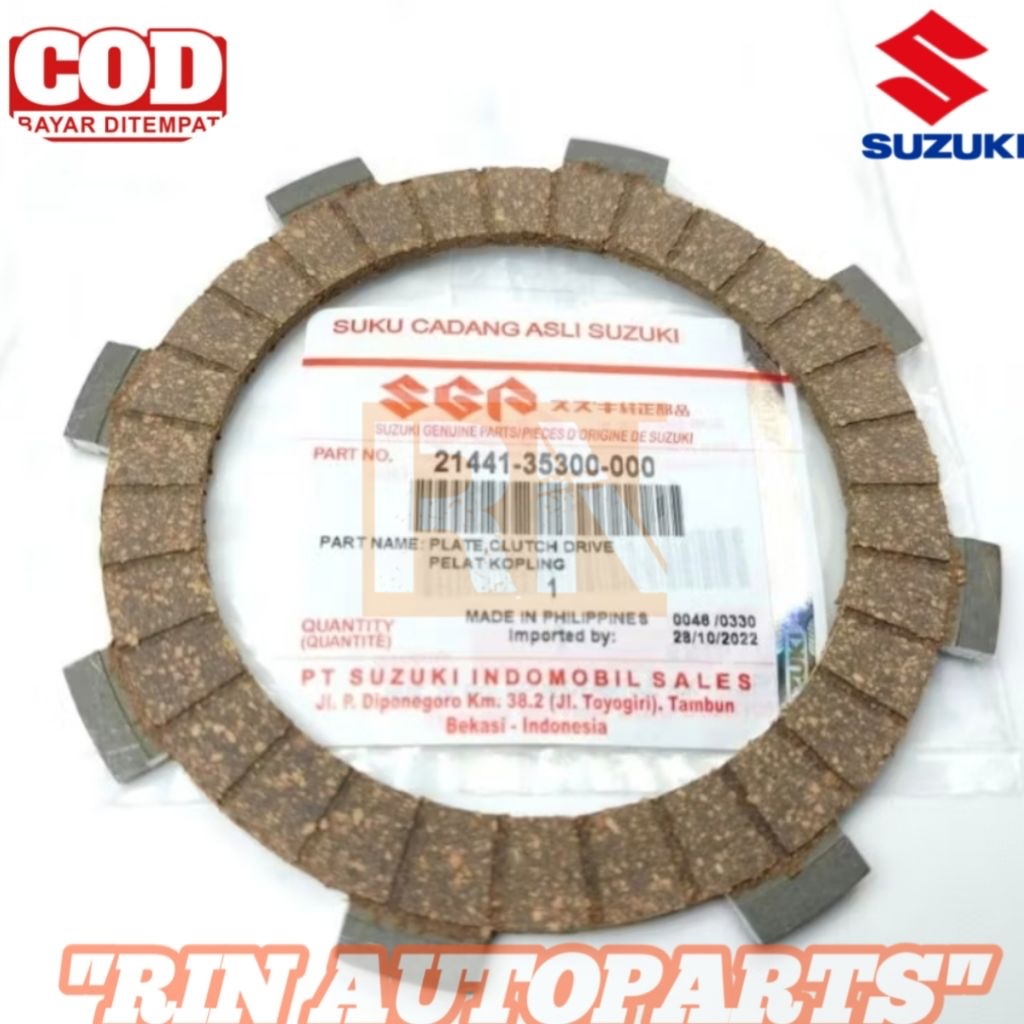 SATUAN PLAT KAMPAS KOPLING FR80 FR 80 BISA UNTUK FIZR VEGA JUPITER ORIGINAL SGP SUZUKI GENUINE PARTS