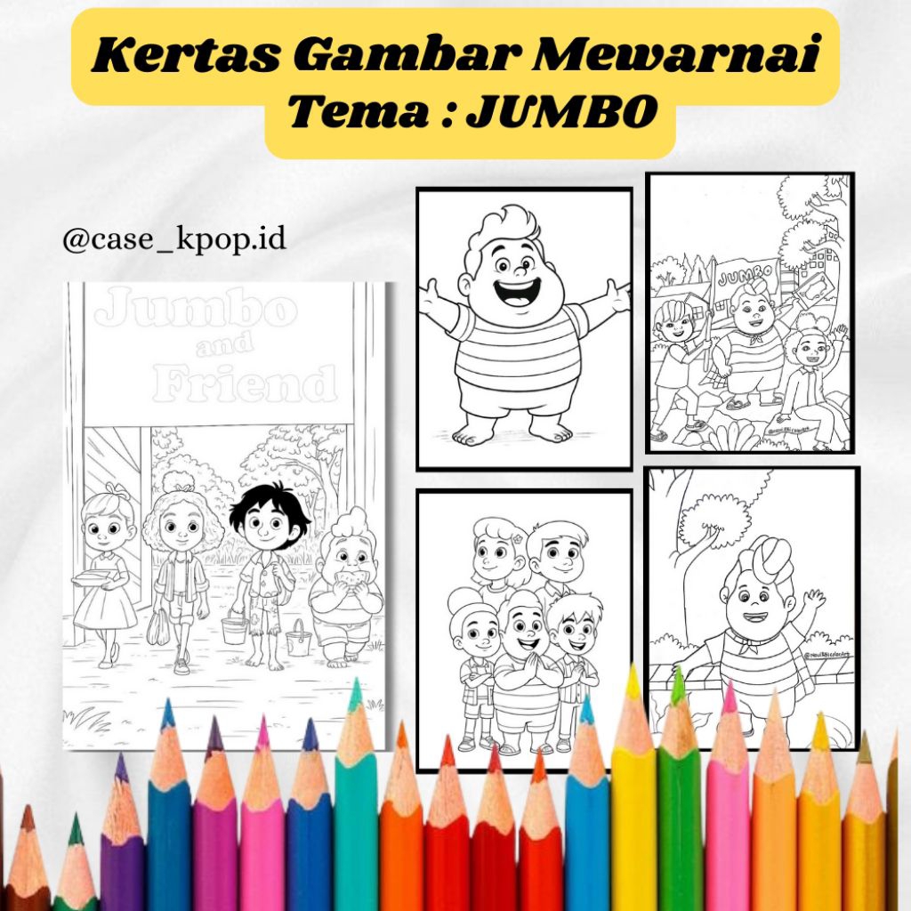 

20 LEMBAR KERTAS MEWARNAI ANAK TEMA JUMBO (READY LANGSUNG KIRIM)
