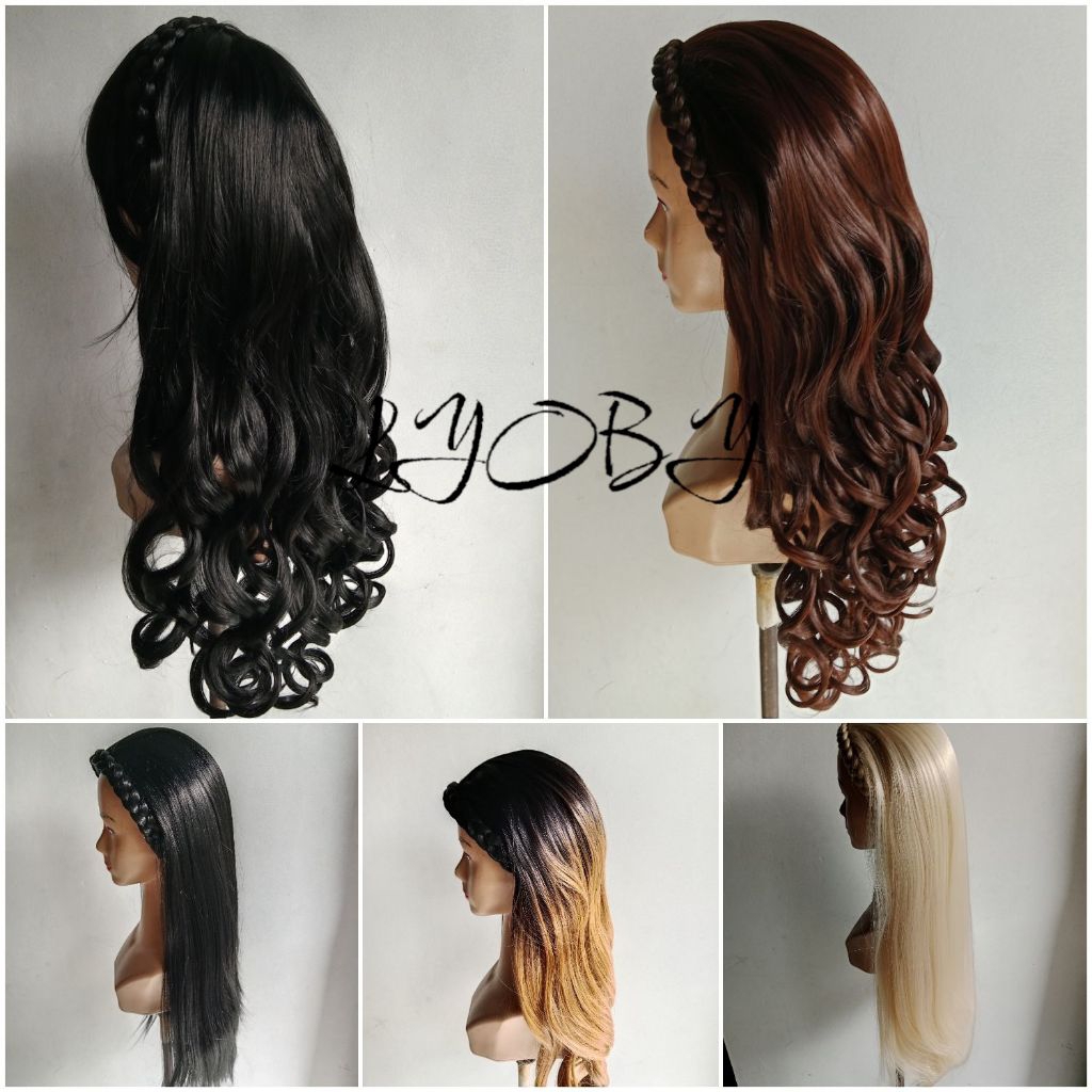 FULL WIG WANITA/WIG BANDO KEPANG/WIG CURLY BANDO PONY