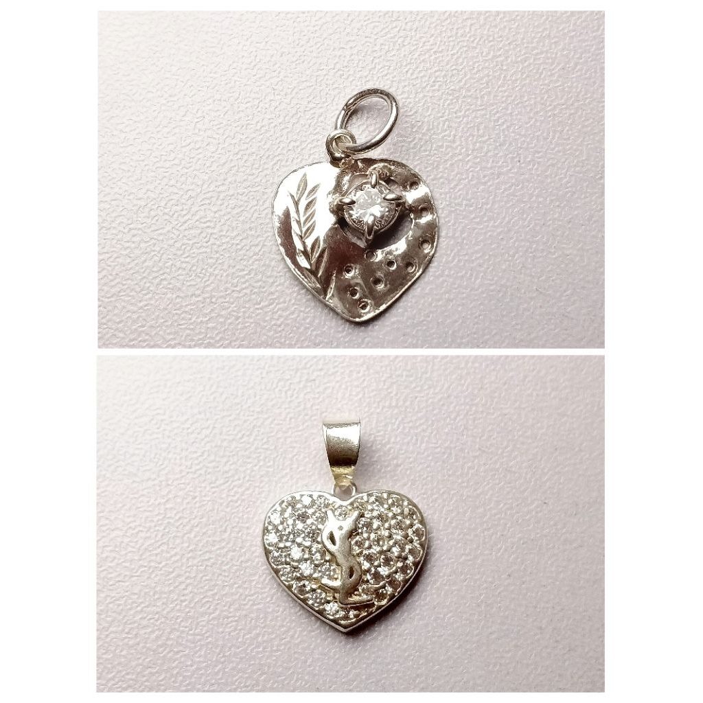 Liontin Kalung Terbaru Perak Asli 925/Liontin Perak Model Terbaru/Liontin Love/Lapis Emas Putih