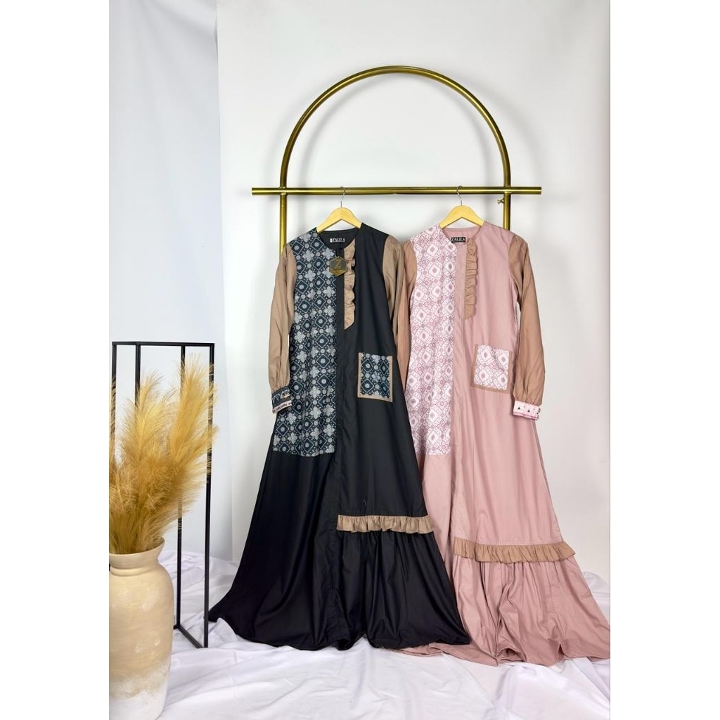 Lavina dress by zalifa✔️gamis motif, gamis zalifa