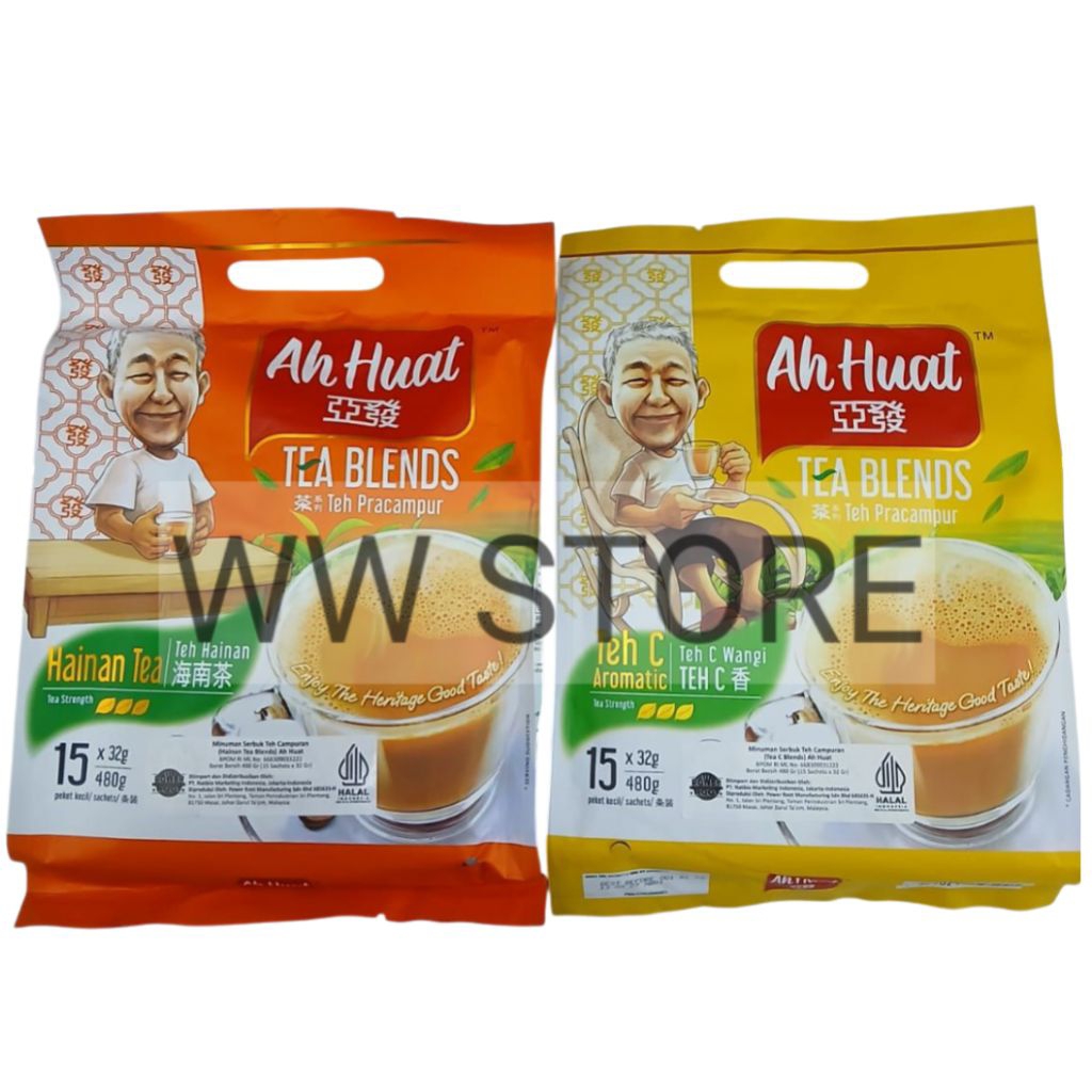 

Minuman serbuk teh pracampur campuran halal MUI Ah Huat AhHuat TEA C Aromatic / HAINAN BLENDS 480g ( 15 sachet x 32g )