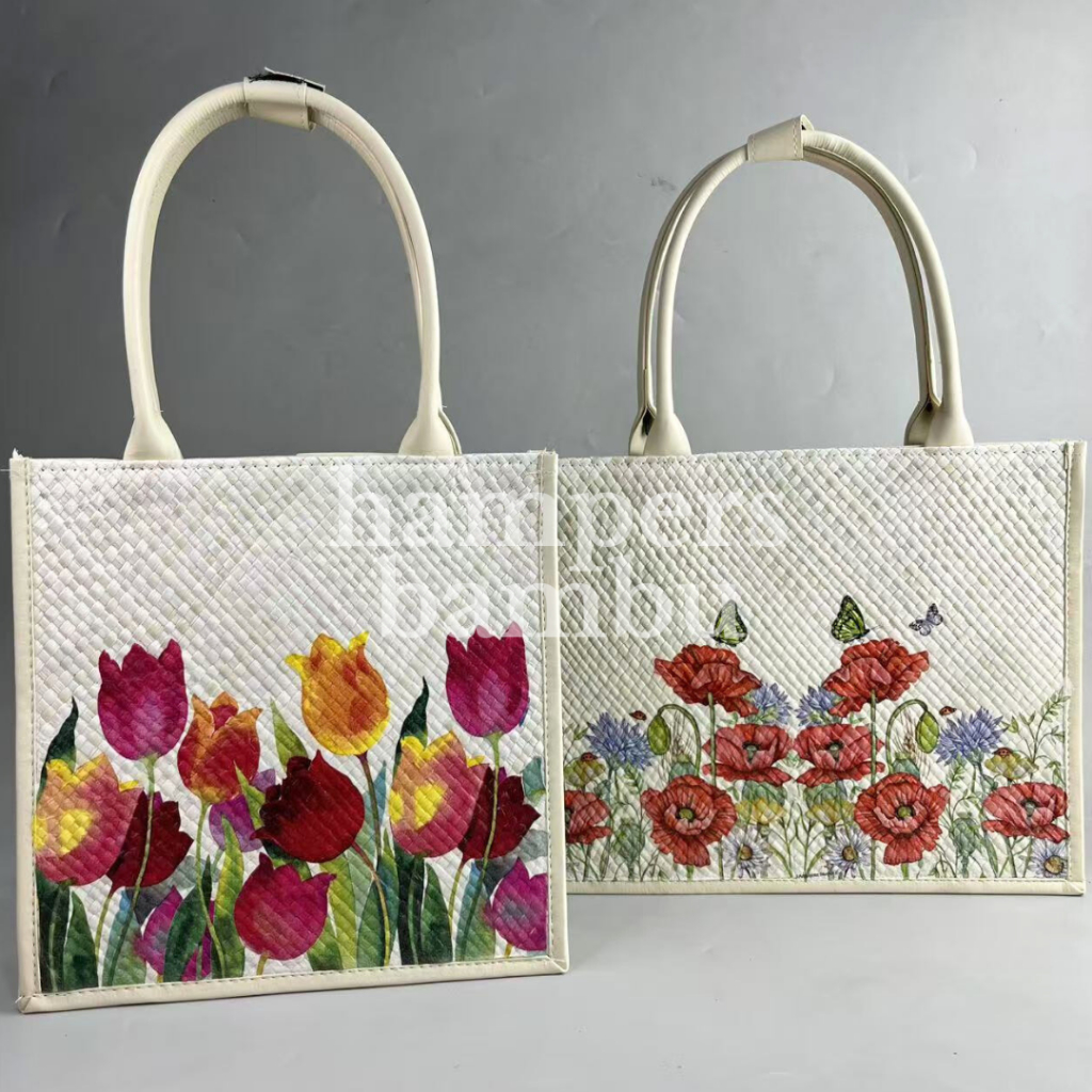 Totebag Pandan Hias / Tas Pandan Deco Alas / Tas Hampers Pandan