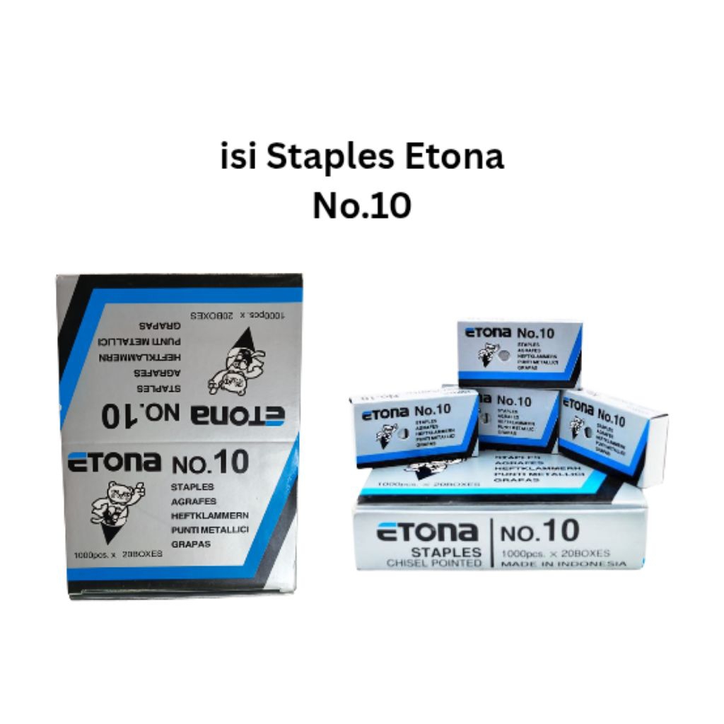

Isi Staples Etona NO.10 - Per Pack isi 20 Kotak Kecil
