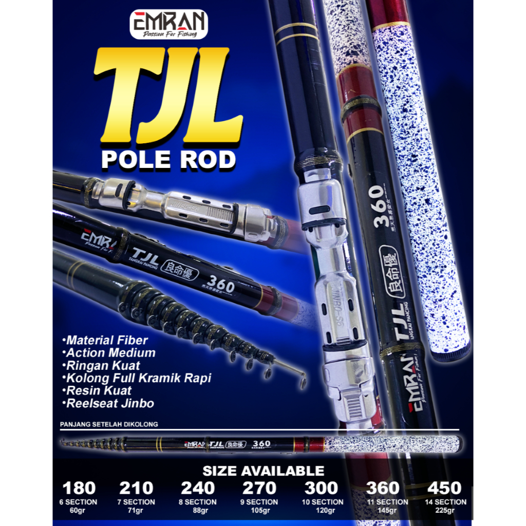 Joran Tegek Kolong ORCA TJL & EMRAN TJL Ruas Pendek SIAP PAKAI BISA COD