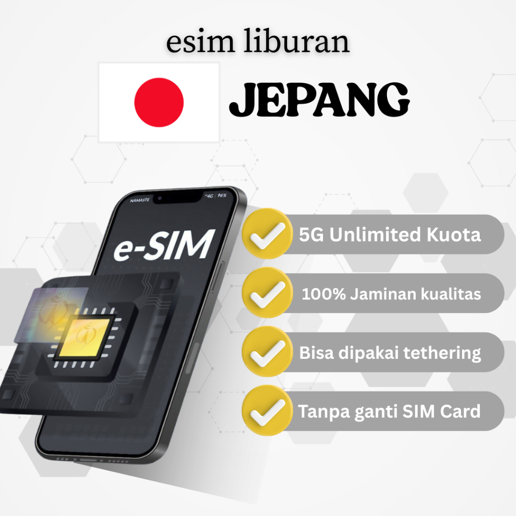 Happyesim eSIM Japan Unlimited Kuota Extra Data Internet | eSIM Jepang Kuota Besar Langsung Aktif | 