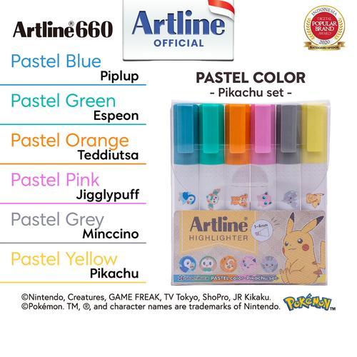

Artline Highlighter Pokemon EK-660 Pastel 6 Color Pikachu Set