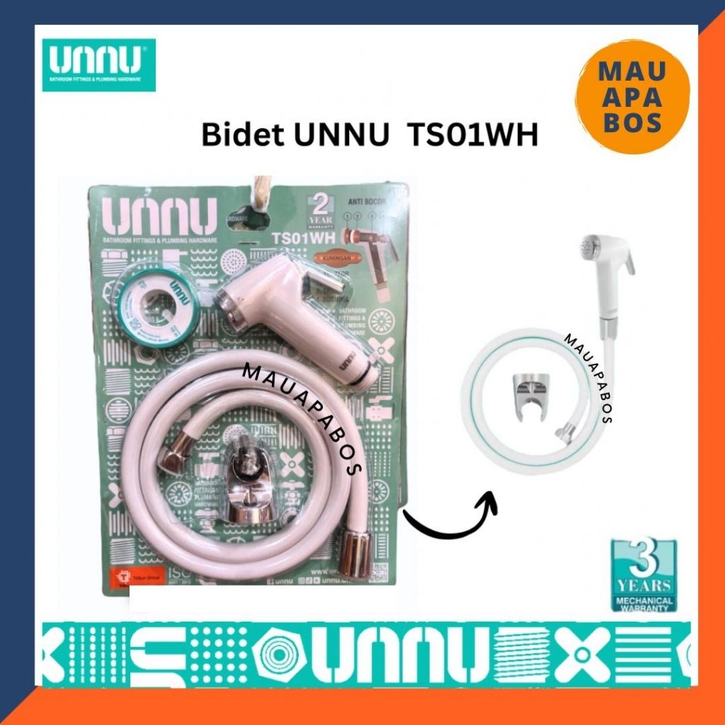 Jet Shower Bidet UNNU TS01WH / Bidet Shower UNNU warna putih