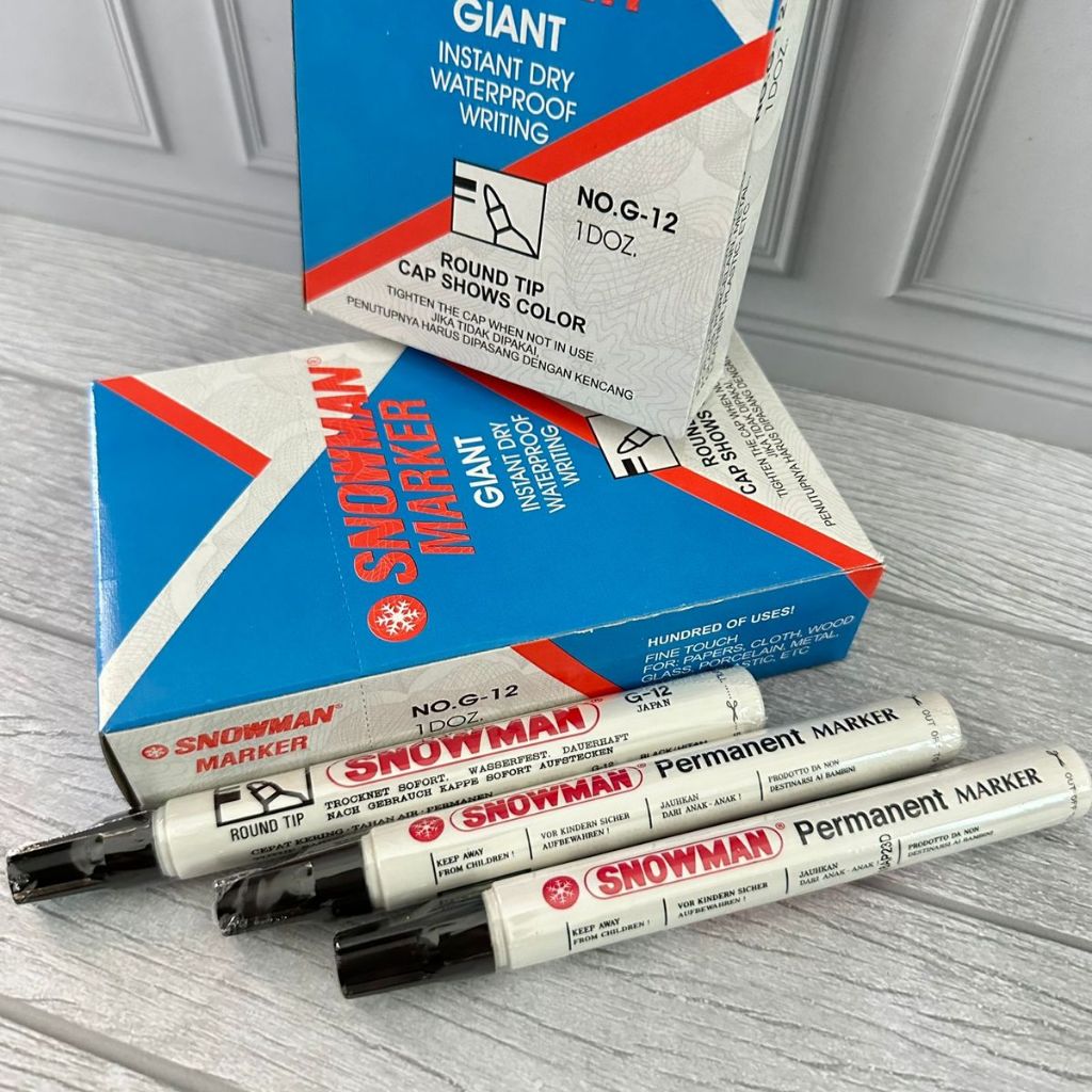 

spidol snowman permanent hitam pekat