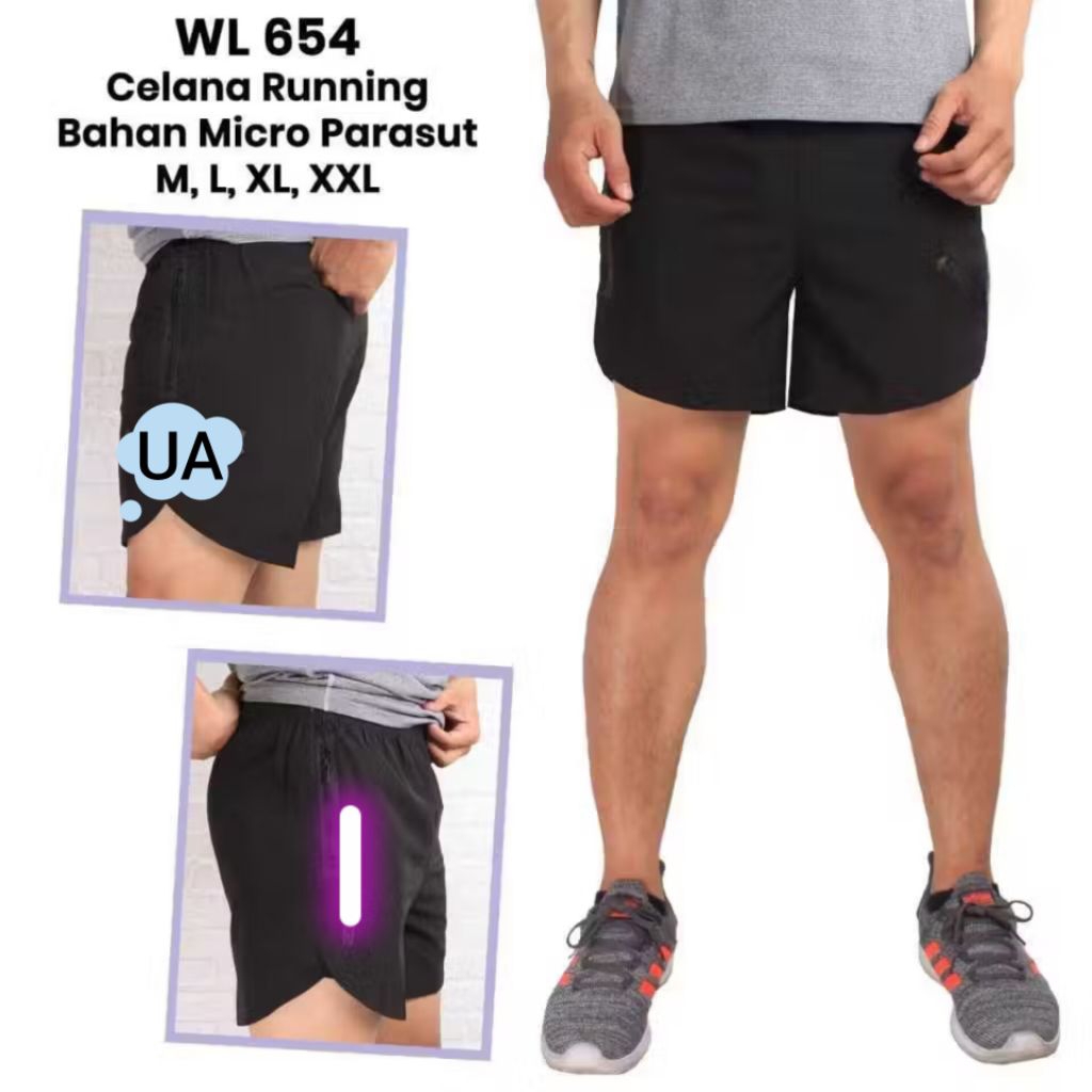 CELANA PENDEK OLAHRAGA PRIA/WANITA RUNNING MICRO PARASUT WL654# #WL680 #WL682 #WL679 #WL677 #WL683