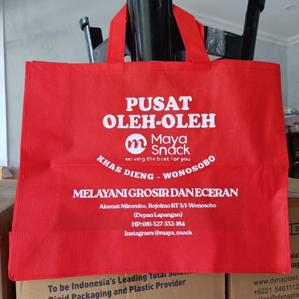 

TAS SPUNBOND OLEH-OLEH KHAS DIENG-WONOSOBO UKURAN BESAR 50x40x15