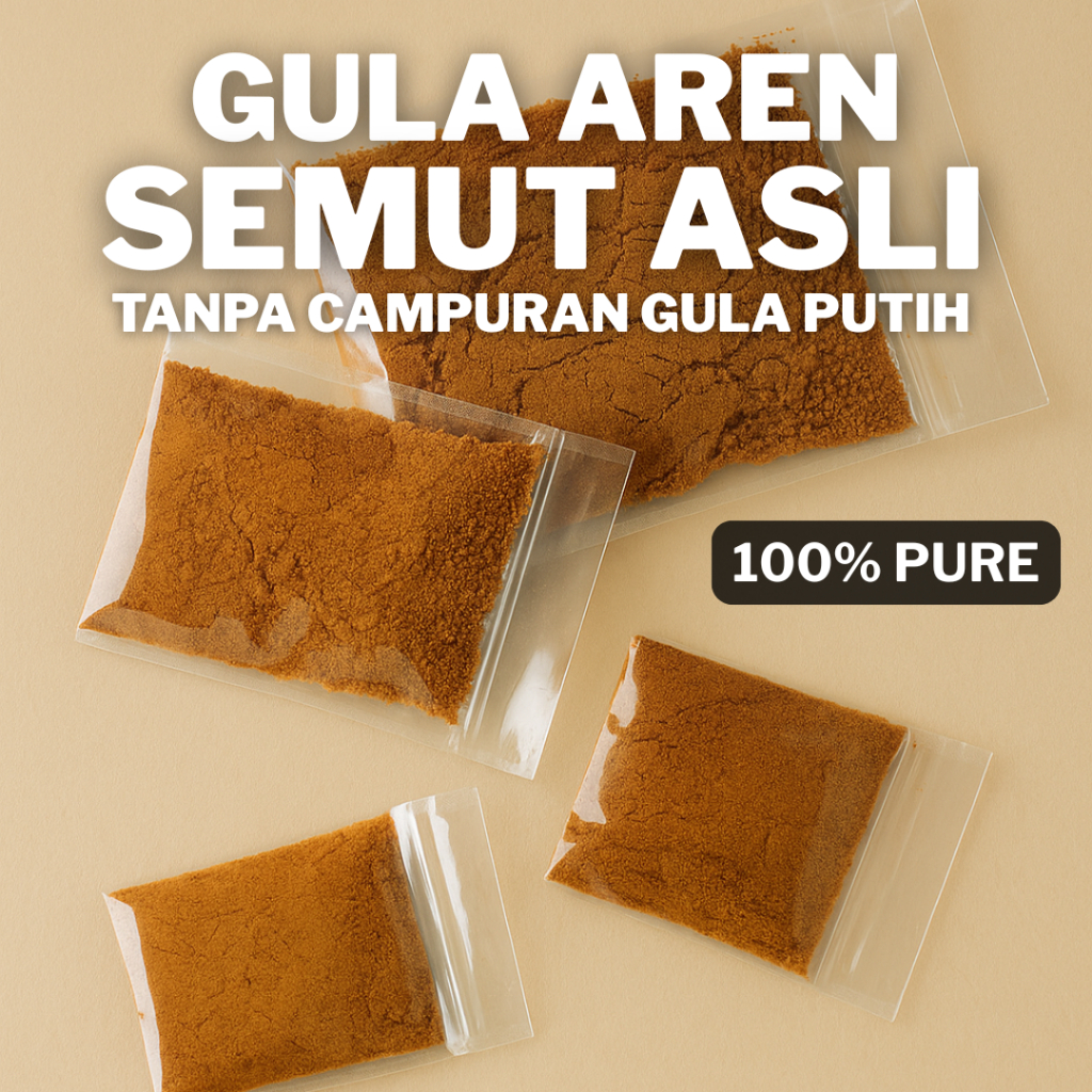 

Gula Aren Semut 1Kg Asli 100% Organik Pure Palm Sugar Tanpa Campuran Gula Putih