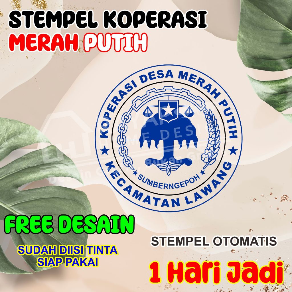 

Stempel Bulat Koperasi Merah Putih, 1 Hari jadi