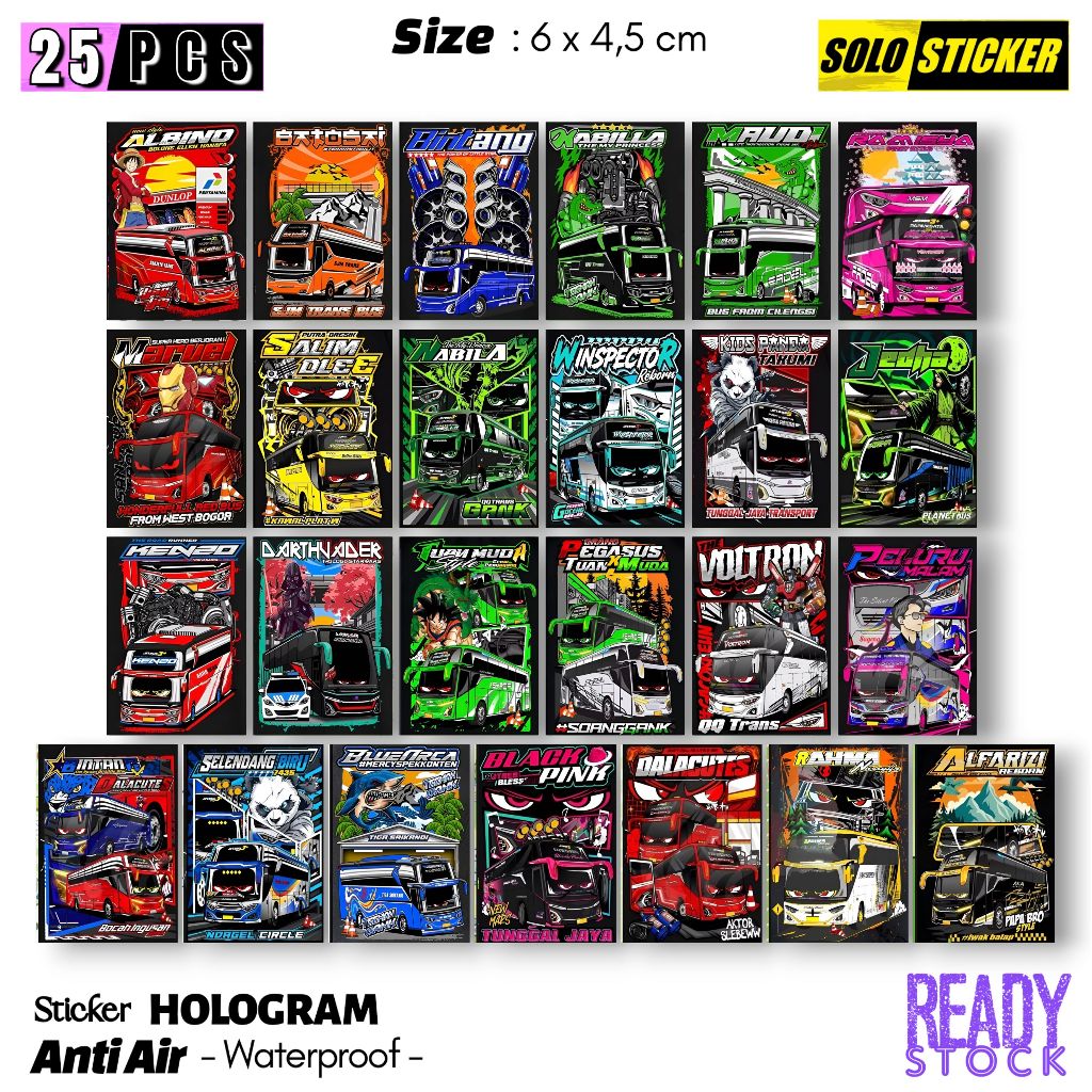 

Sticker Bus Hologram Terbaru Isi 25 pcs SUDAH DIPOTONG Waterprof Anti Air