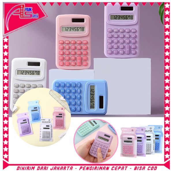 

AS Kalkulator Mini Warna Warni Pastel Kalkulator Kecil 8 Digit Calculator Mini Pocket Full Color Warna Macaroon Lucu Kalkulator Portable Praktis Untuk Anak Sekolah Pelajar Mahasiswa Belajar Ujian Kantor