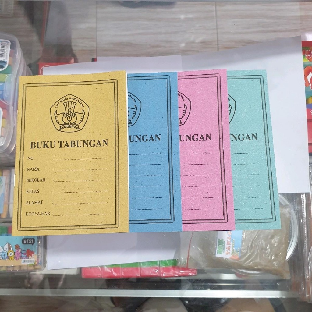

10 PCS Buku Tabungan isi 6 lembar kuning, hijau, biru, pink
