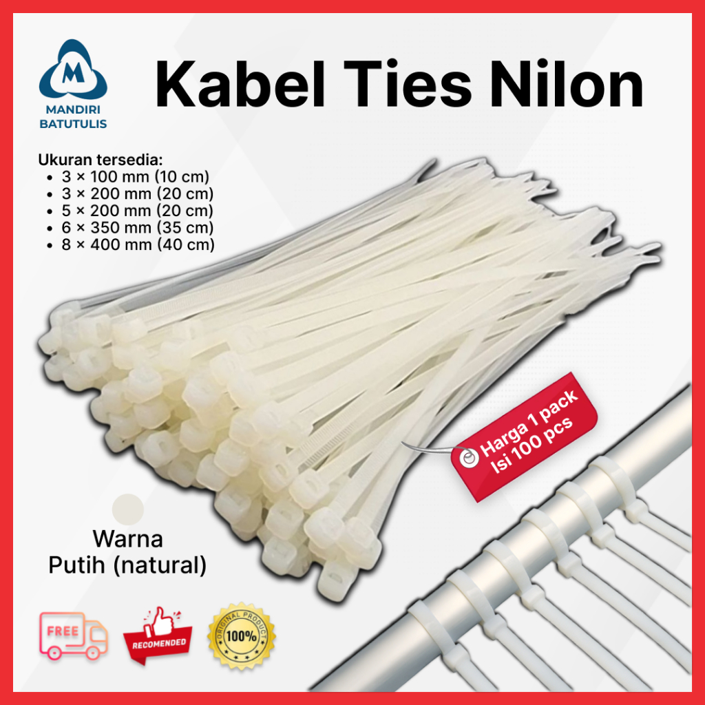 

Kabel Ties Cable Tie Pengikat Serbaguna Kuat 100 pcs Tali Tis Insulock 35cm/40cm