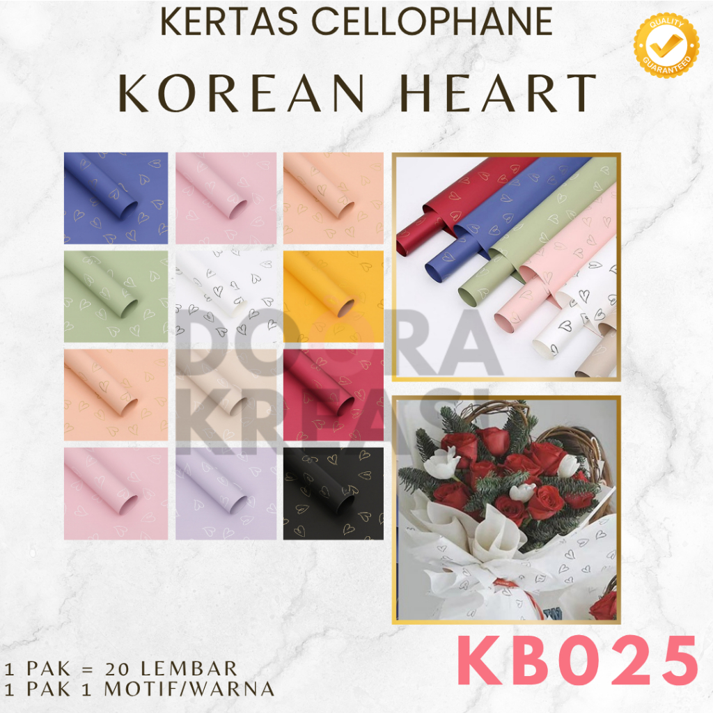 

Kertas Cellophane Buket Bunga Korean Heart [Ecer]
